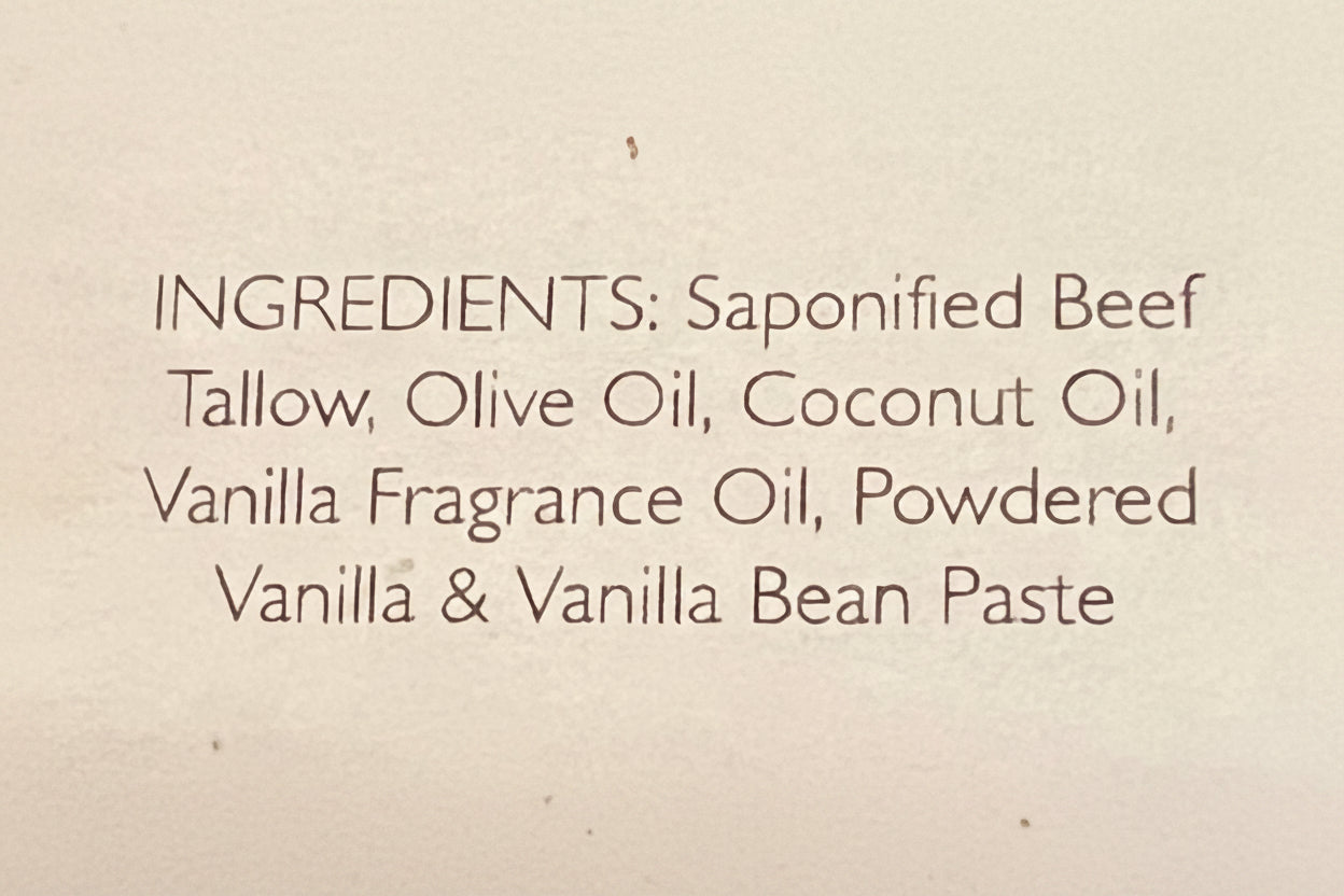Beef Tallow Soap Vanilla Scent