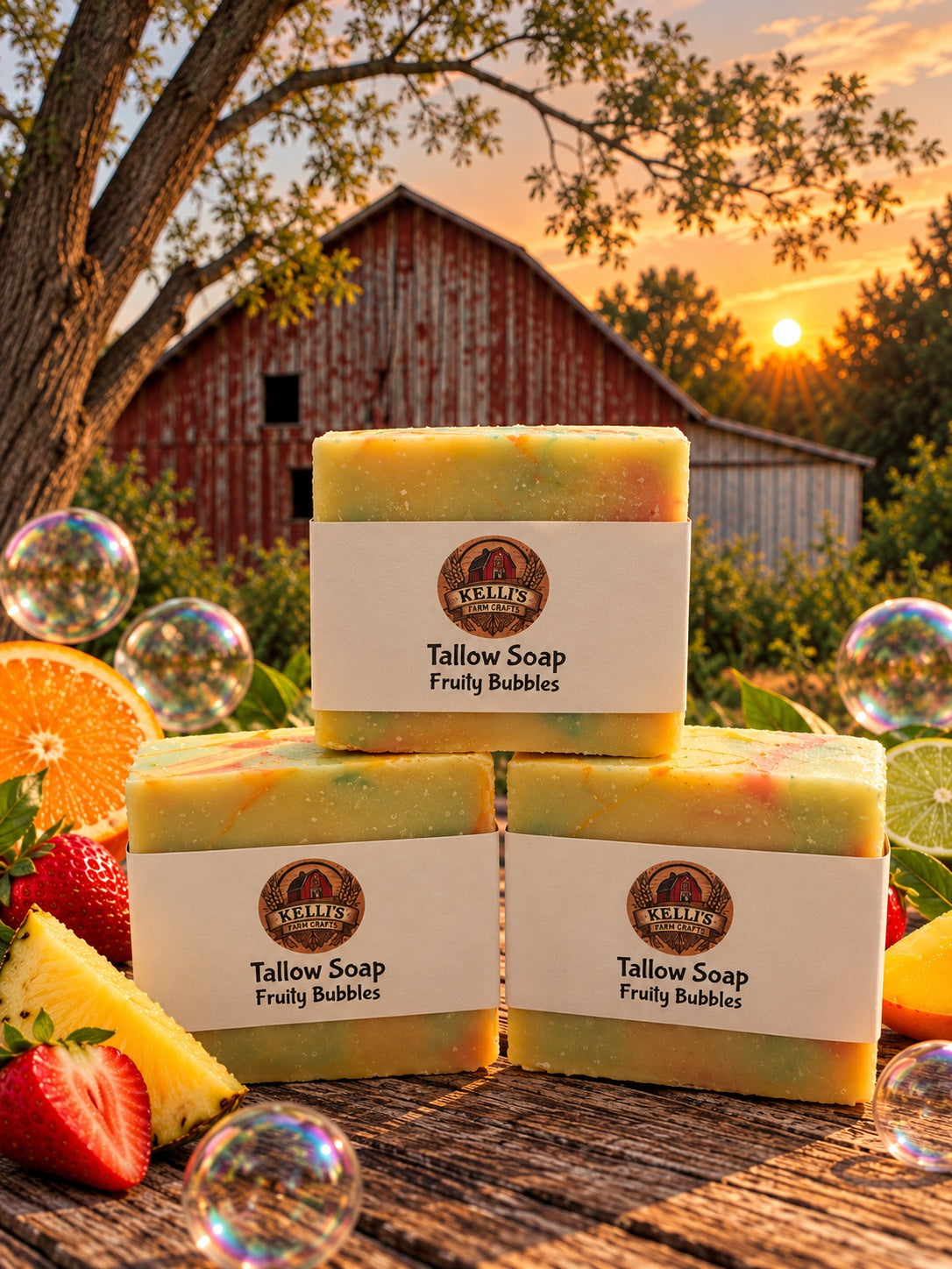 Fruity Bubbles Beef Tallow Soap | Kelli's Farm Crafts – Kelli’s Farm Crafts