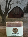 Beef tallow and coconut oil soap scented Sandalwood Rose