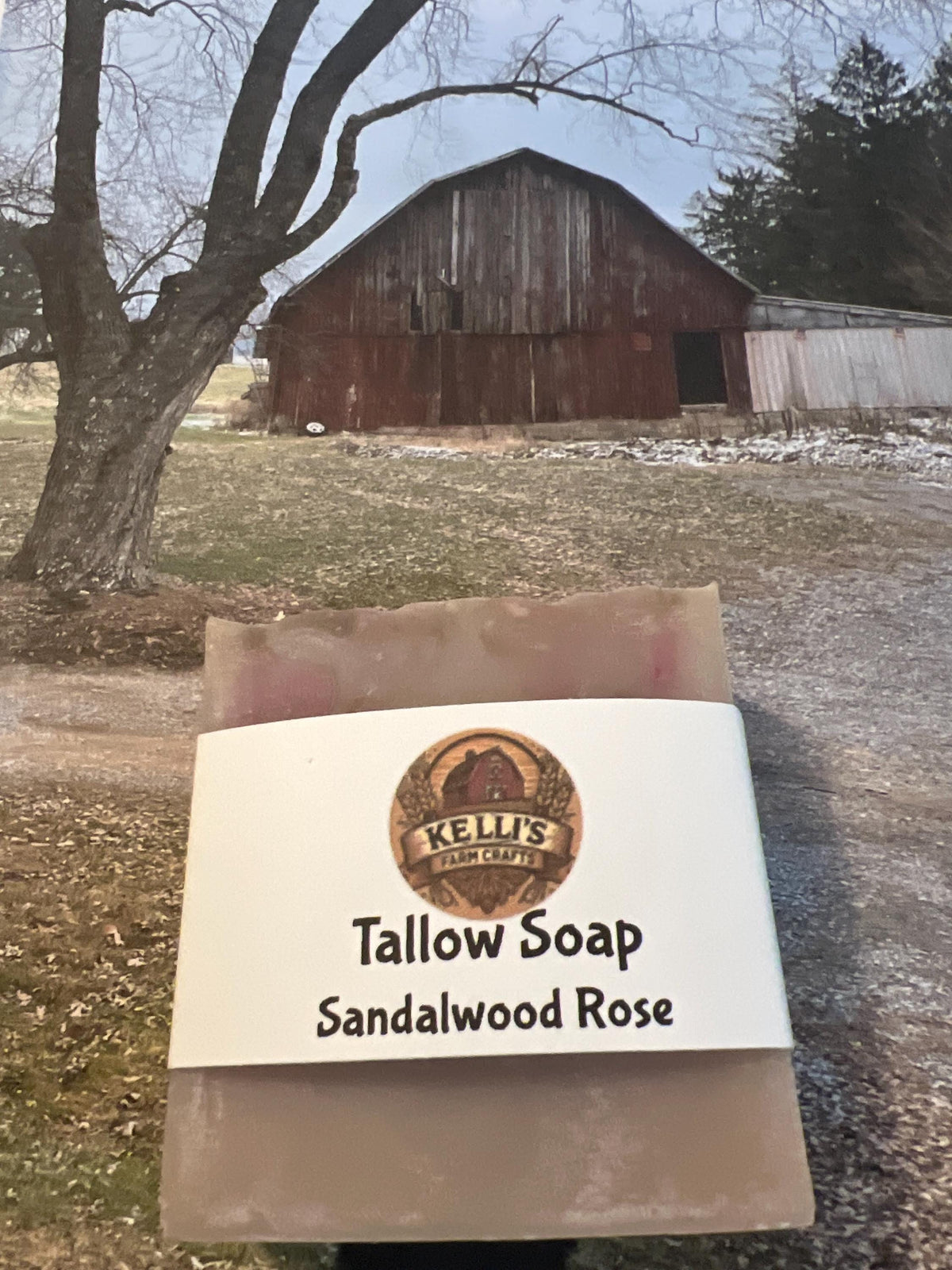Beef tallow and coconut oil soap scented Sandalwood Rose