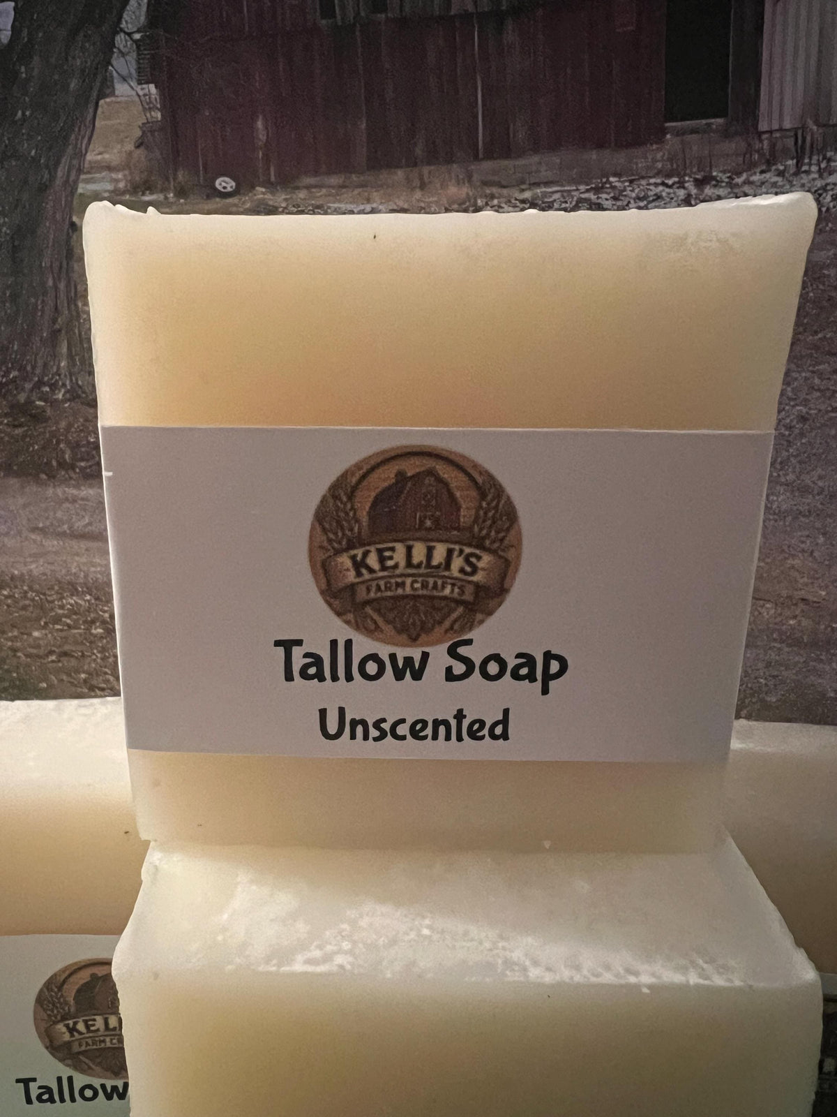 Unscented Beef Tallow Soap Bar • Handmade, All Skin types
